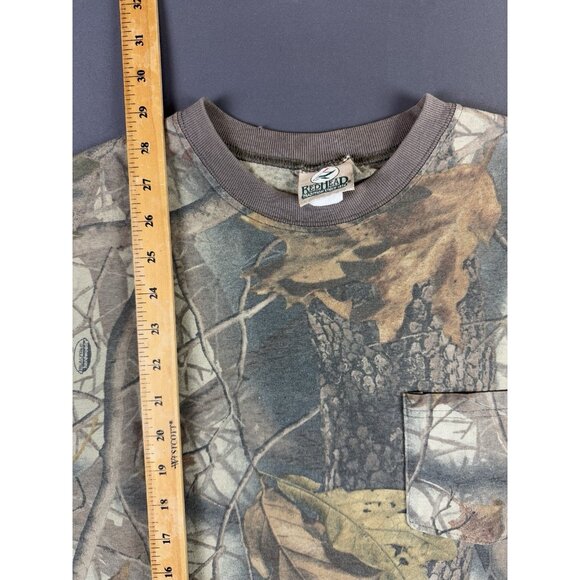 Rare Vintage Y2K Redhead Real Tree Camo Pocket Long Sleeve Shirt Outdoor Nature - Picture 12 of 12